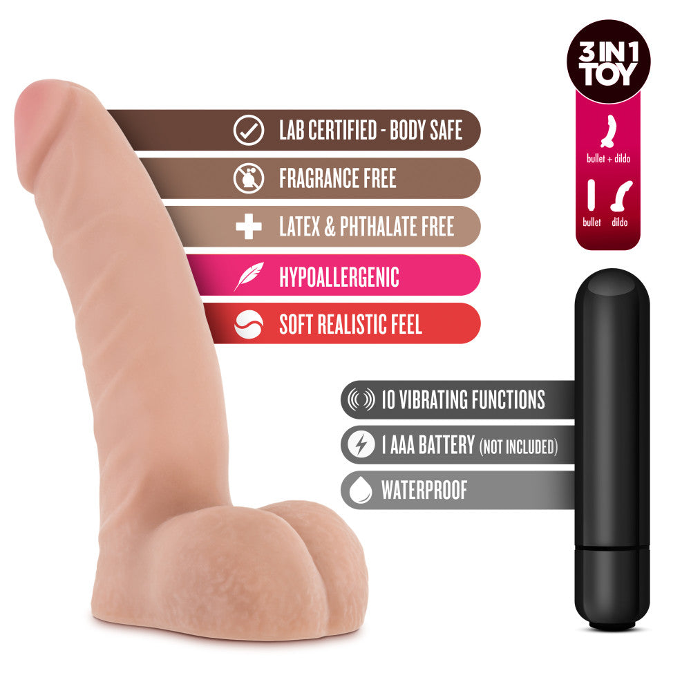 X5 By Blush® | Basic 5 Realistic Beige 5.5-Inch Long Vibrating Dildo、mySite、bottomscart