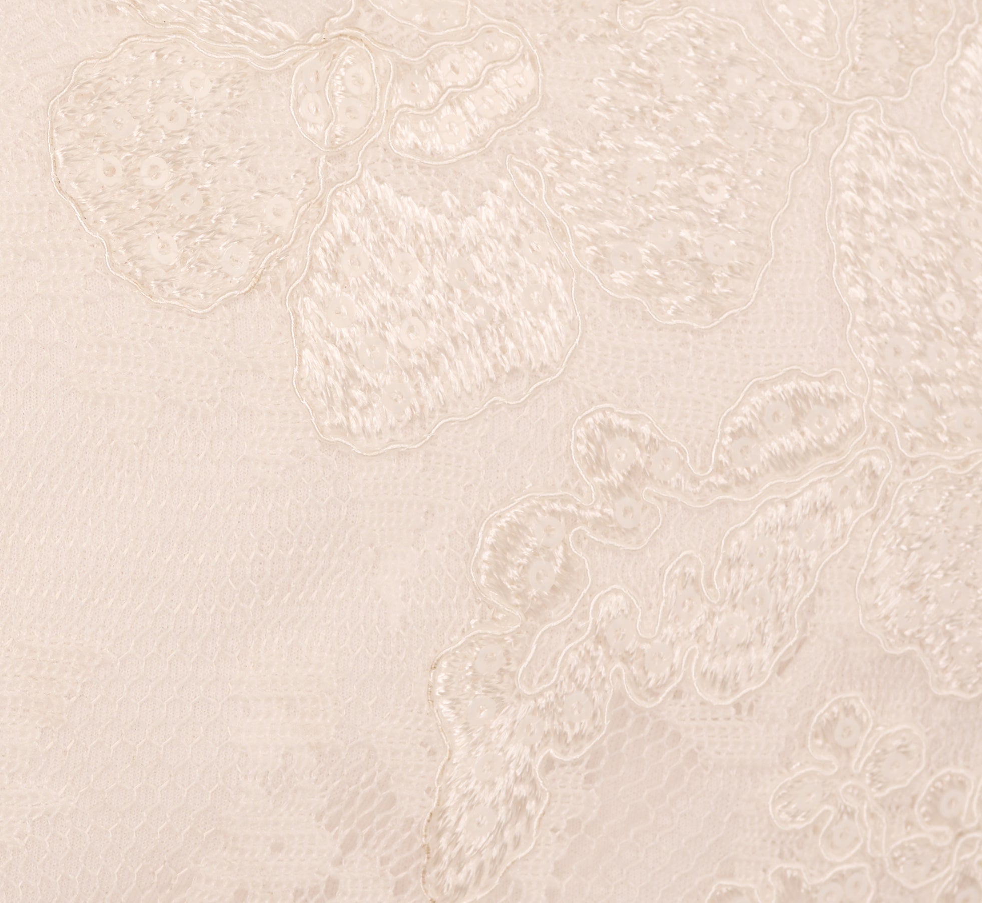 Sleeveless Floral Lace Dress With Feather Trim In Ivory、mySite、solidvoid