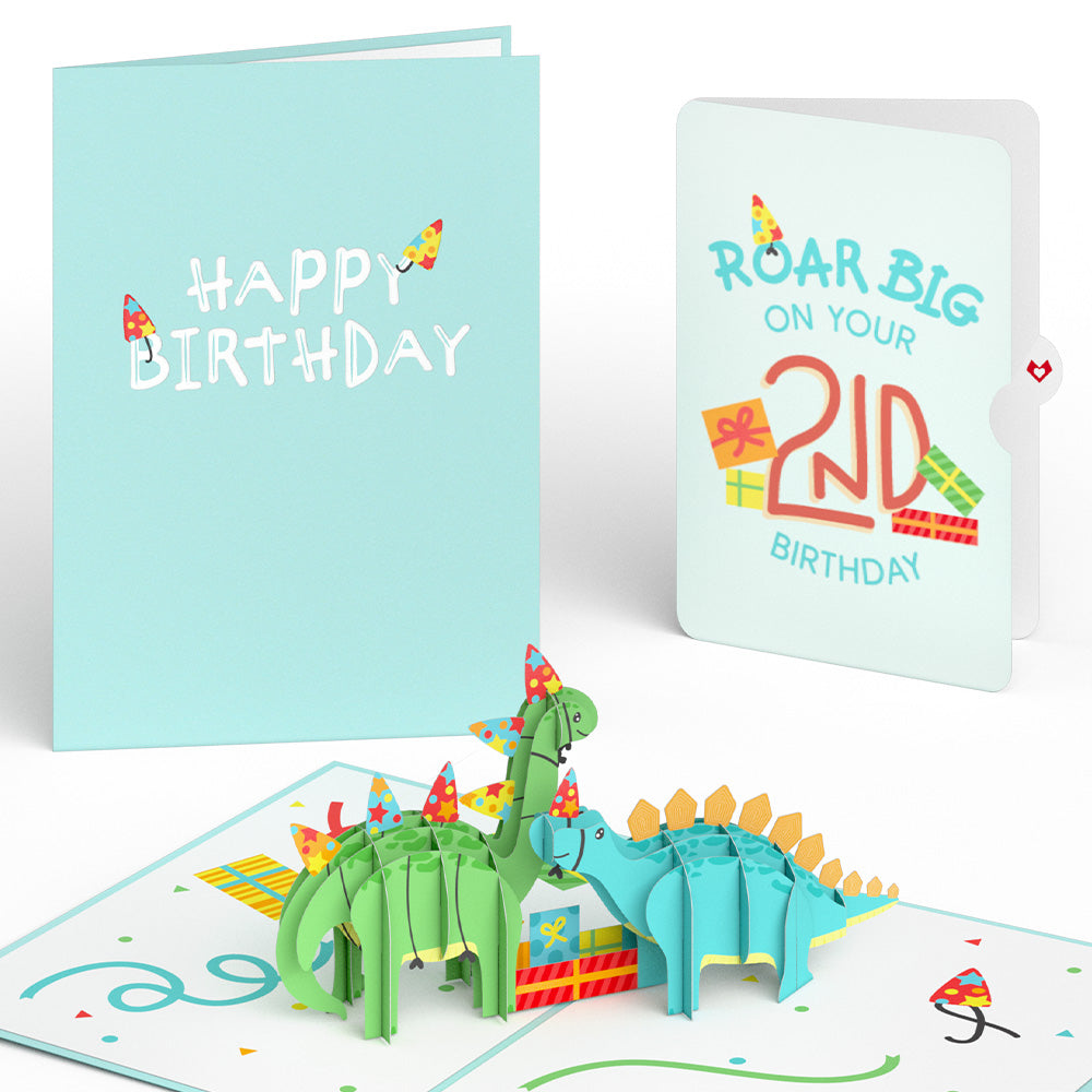 Dinosaurs 2nd Birthday Pop-Up Card and Sentiment Set、mySite、solidvoid