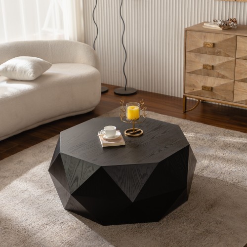 31.50"Vintage Style Bucket Shaped Coffee Table for Office, Dining Room and Living Room(Same SKU:W757P170149)、、xpatfood