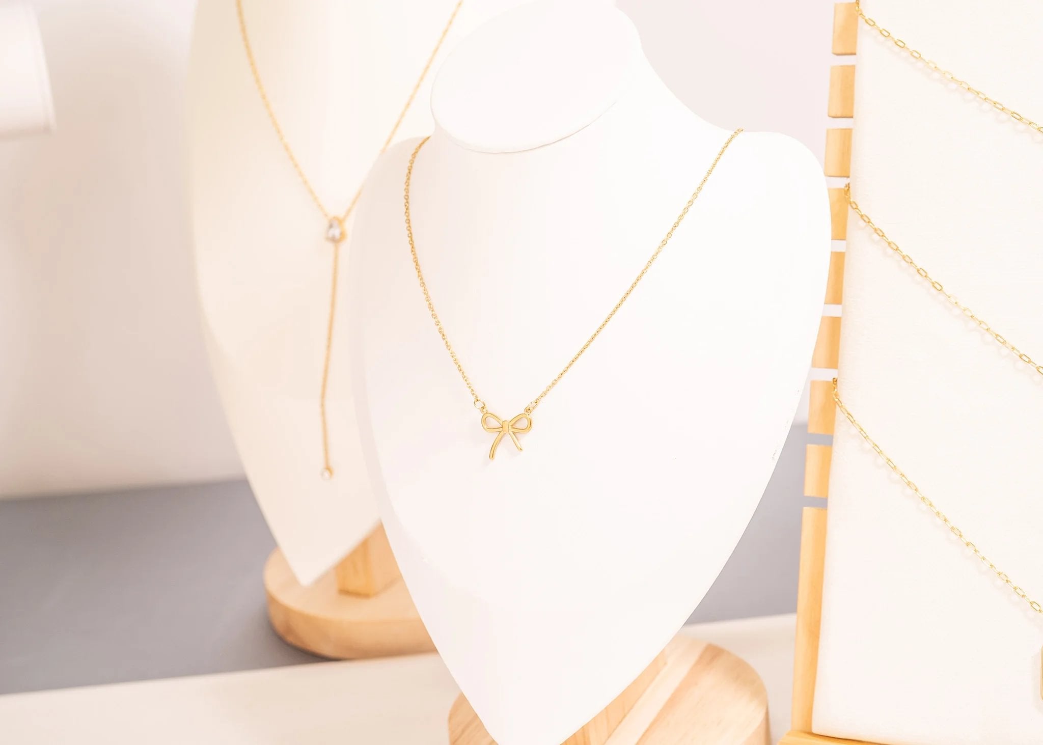 18K Gold PVD Stainless Steel Bow Connector Charm / PDL0142、mySite、dreamappss