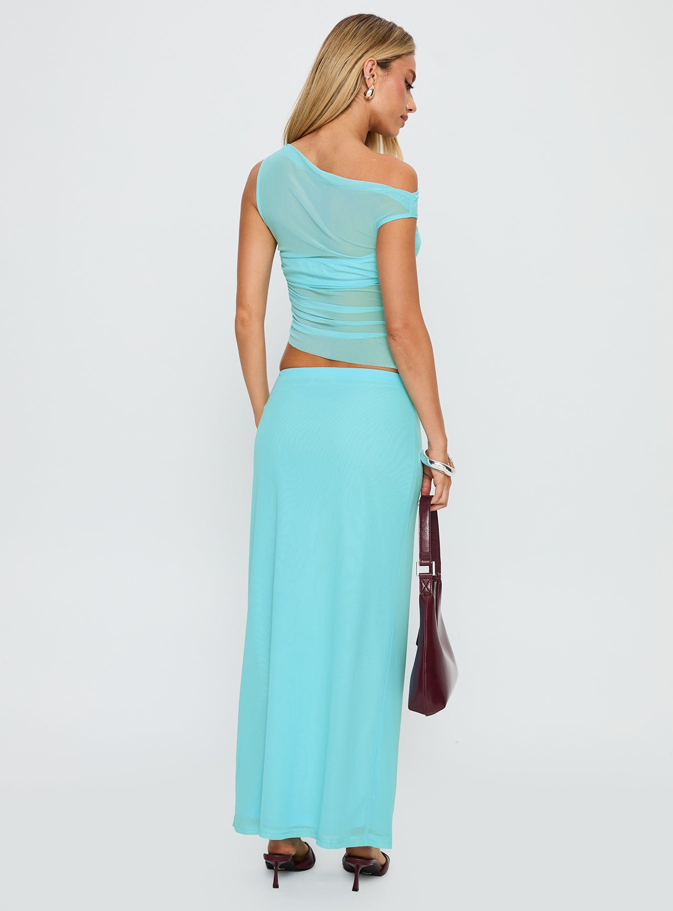 Aristocrat One Shoulder Mesh Set Blue、mySite、solidvoid