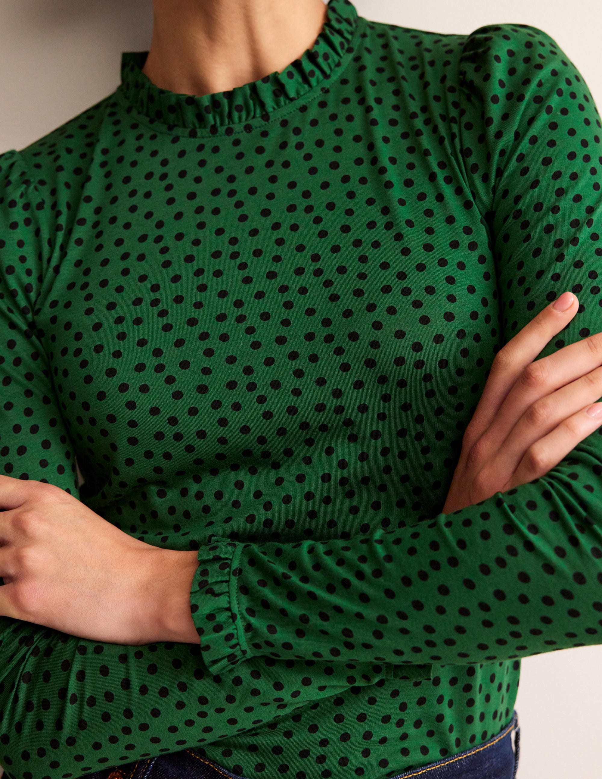  Supersoft Frill Detail Top-Amazon Green, Abstract Dot、mySite、ashleygrahame