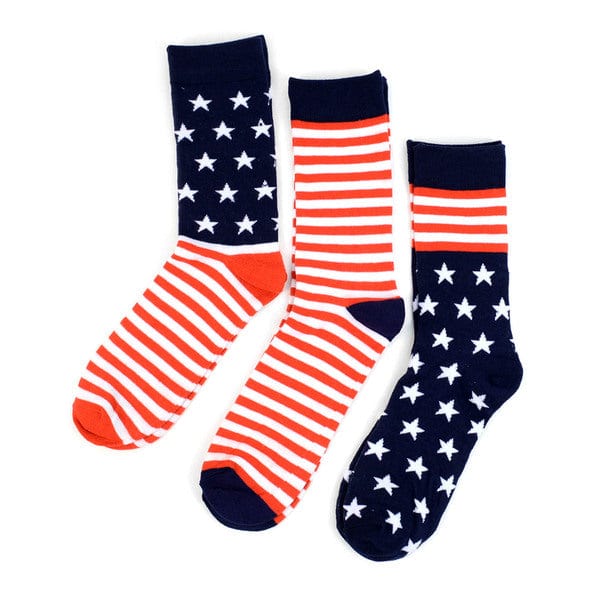 3 Pr Pack Men's American Flag Novelty Socks*、mySite、g9winljtr