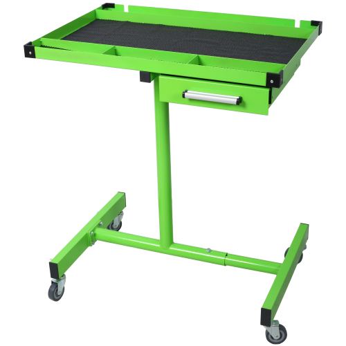 Adjustable Tear Down Work Table with Drawer for Garages, Repair Shops, and DIY, Portable, (4) 2.5" Swivel Casters, 220 Pound Capacity, Rubber Corners, Heavy Duty Steel,green、、eastwooduniform