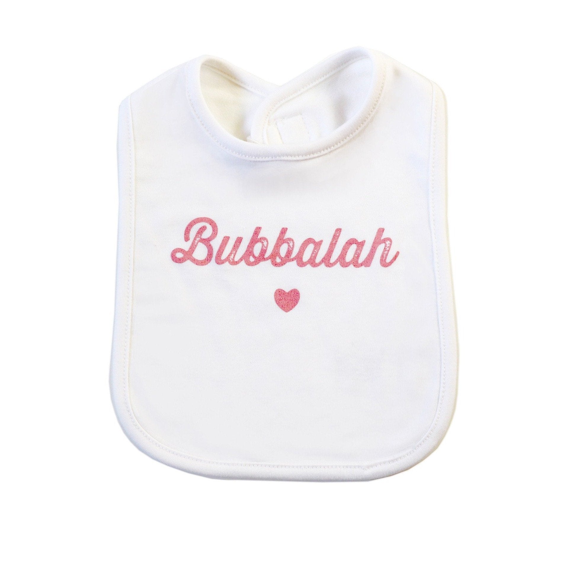 Bubbalah White and Pink Baby Bib、mySite、topwebapps