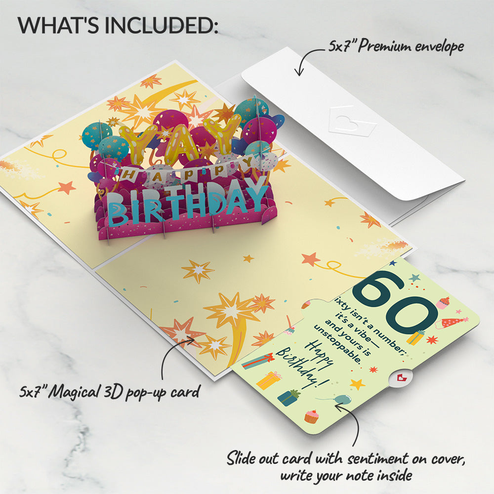 60th Birthday Celebration Pop-Up Card and Sentiment Set、mySite、solidvoid