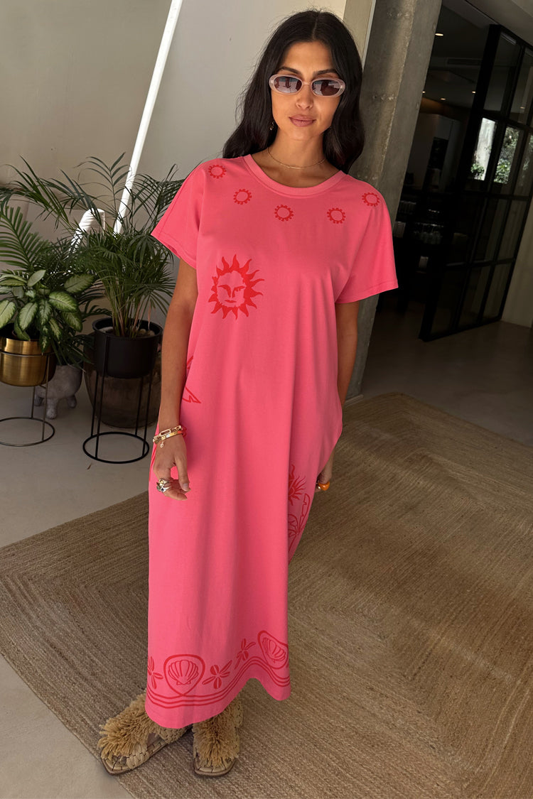 Pink and Red Azura T-Shirt Dress、mySite、solidvoid