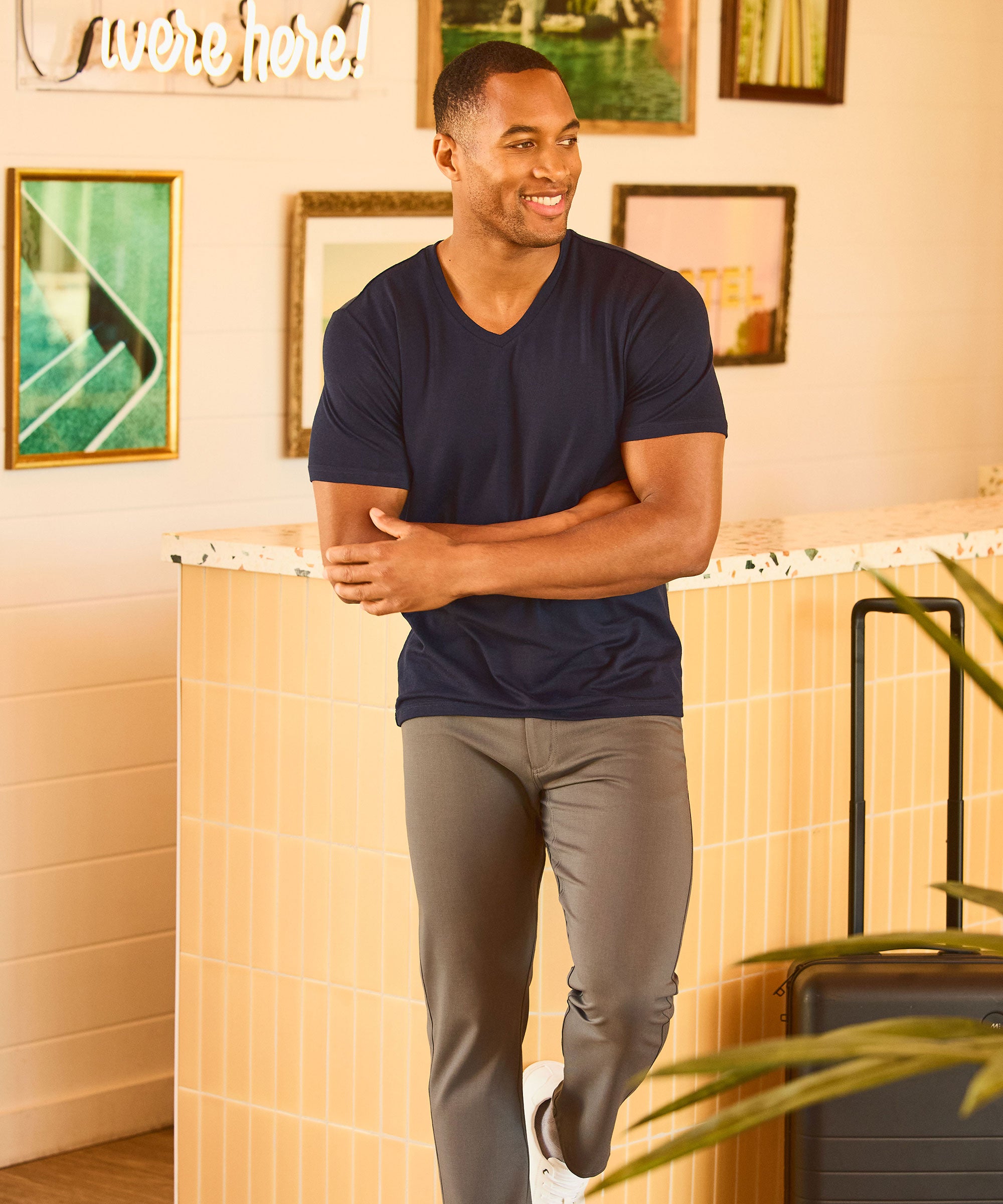 Men's Merino V-Neck T-Shirt、mySite、noshort