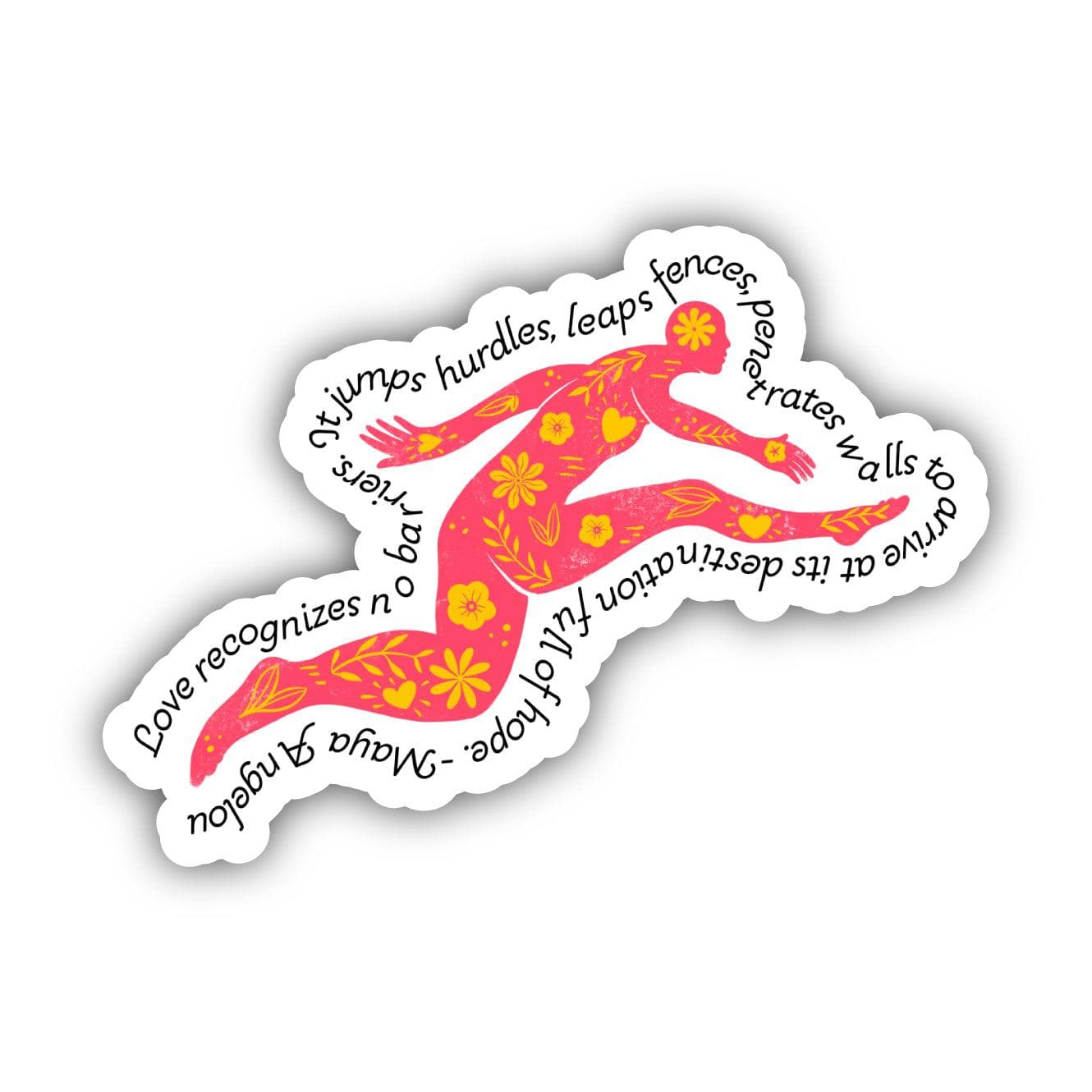  Love Recognizes No Barriers Quote Sticker - Yellow、mySite、ghnorth