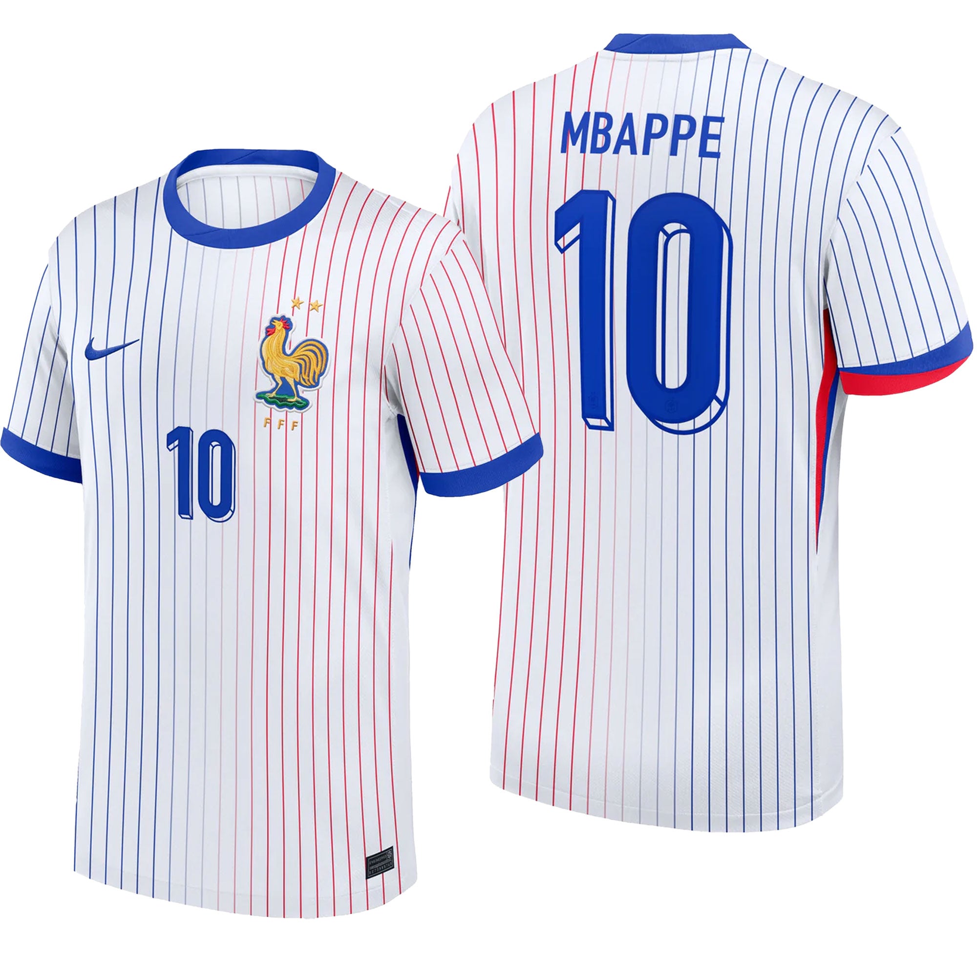 Nike Men's France 2024/25 Away Jersey w/ Mbappe #10 Printing、mySite、noshort