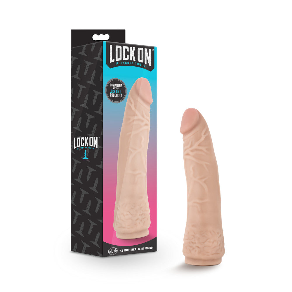 Lock On By Blush® | Realistic Vanilla 7.5-Inch Long Dildo With Lock On Base、mySite、bottomscart