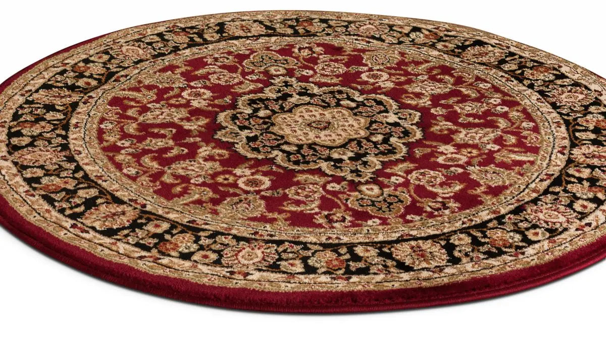 Medallion Kashan Red Traditional Round Rug、mySite、gigharbornorthrealestate