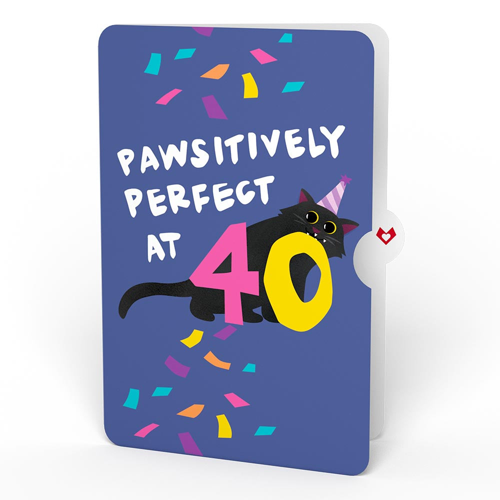 Happy 40th Birthday Cats Pop-Up Card and Sentiment Set、mySite、solidvoid