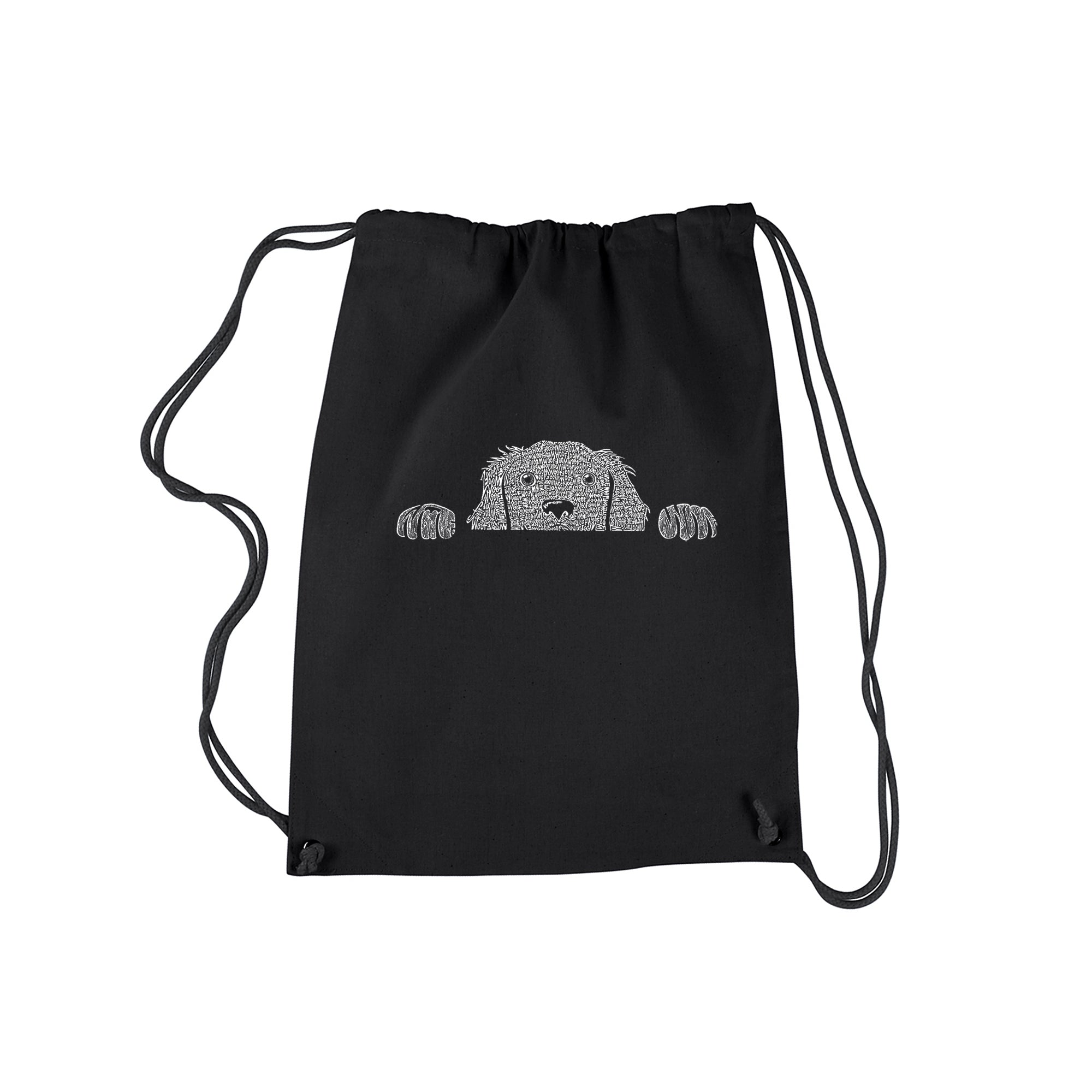 Peeking Dog - Drawstring Backpack、mySite、camillekostekn