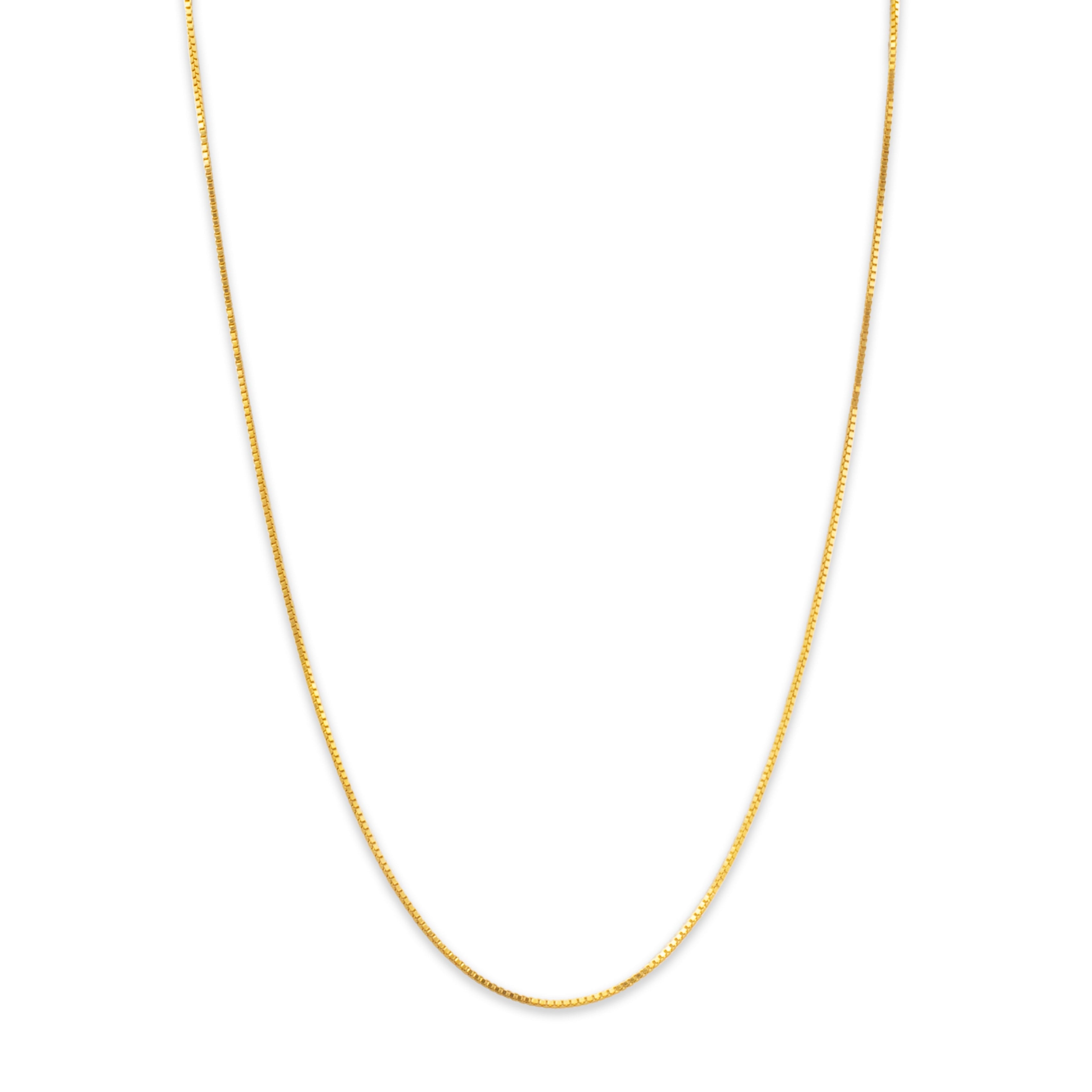 Vintage Italian 14k Yellow Gold Box Chain Necklace 18、mySite、hinf8tx79