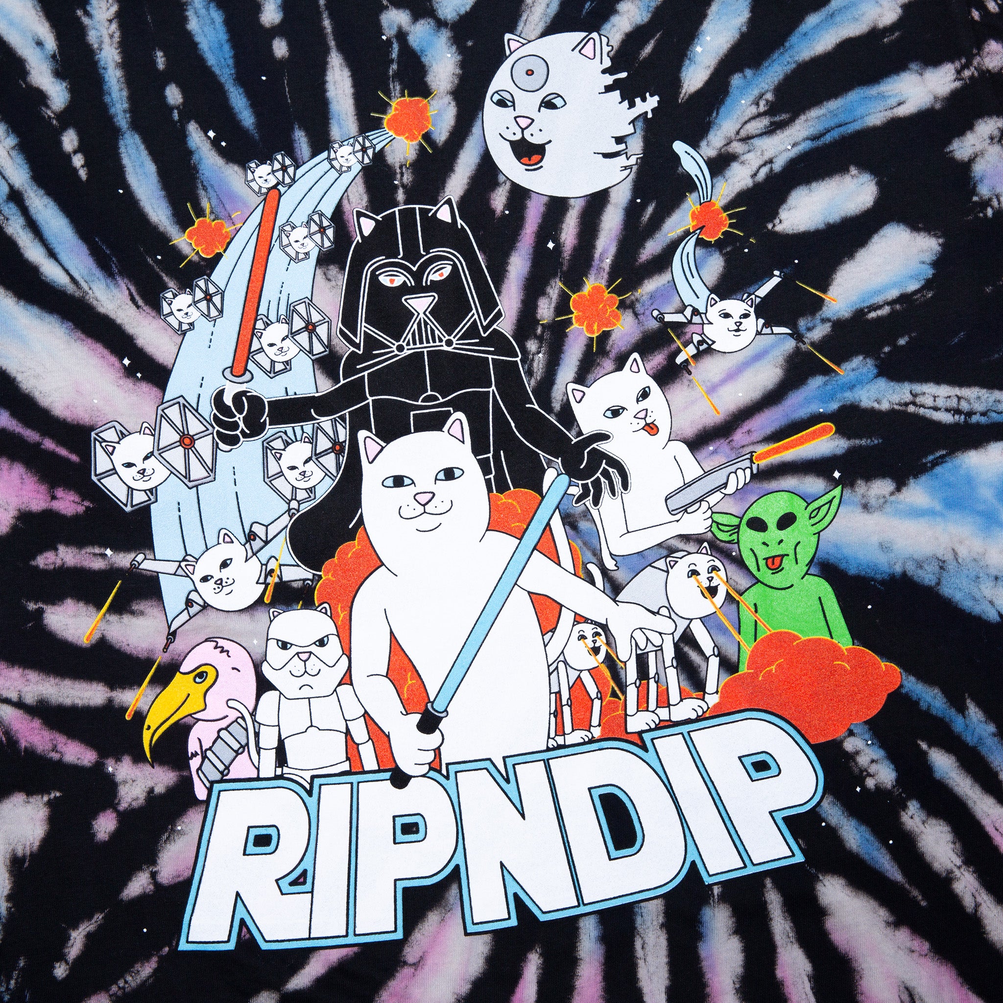  Far Far Away Tee (Black/Pink/Blue Spiral Dye)、mySite、merchandisen