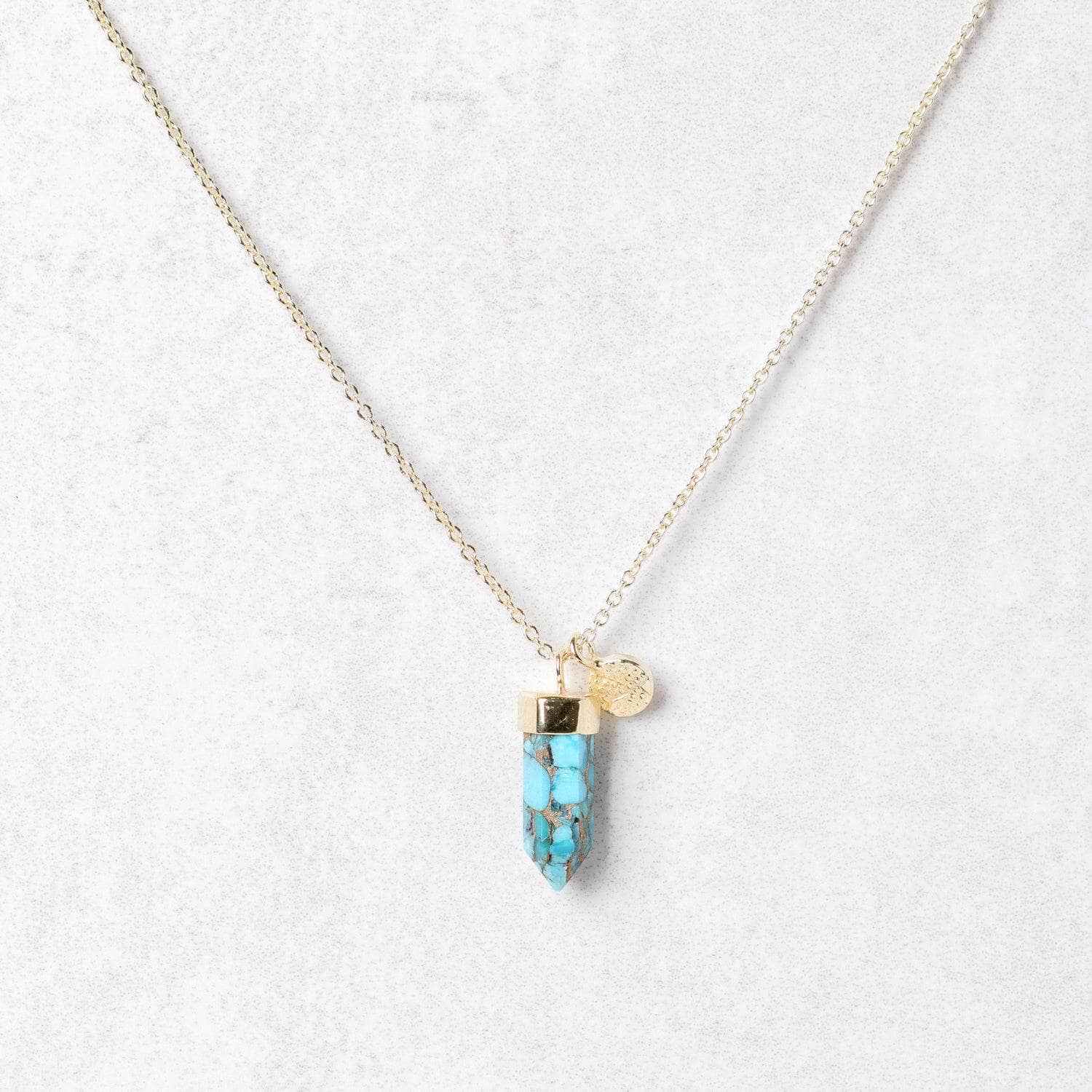 Delicate Genuine Turquoise Crystal Point Necklace、mySite、hinf8tx79