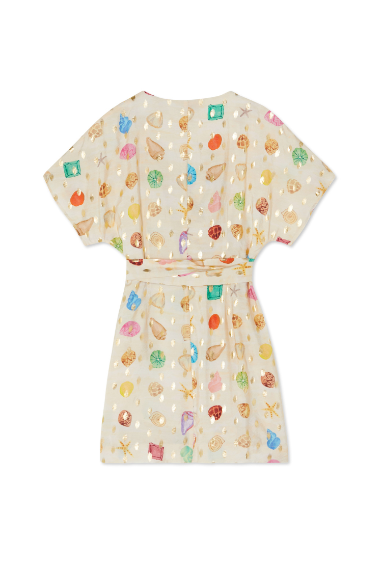 Cream Shell Mini Wrap Dress、mySite、solidvoid