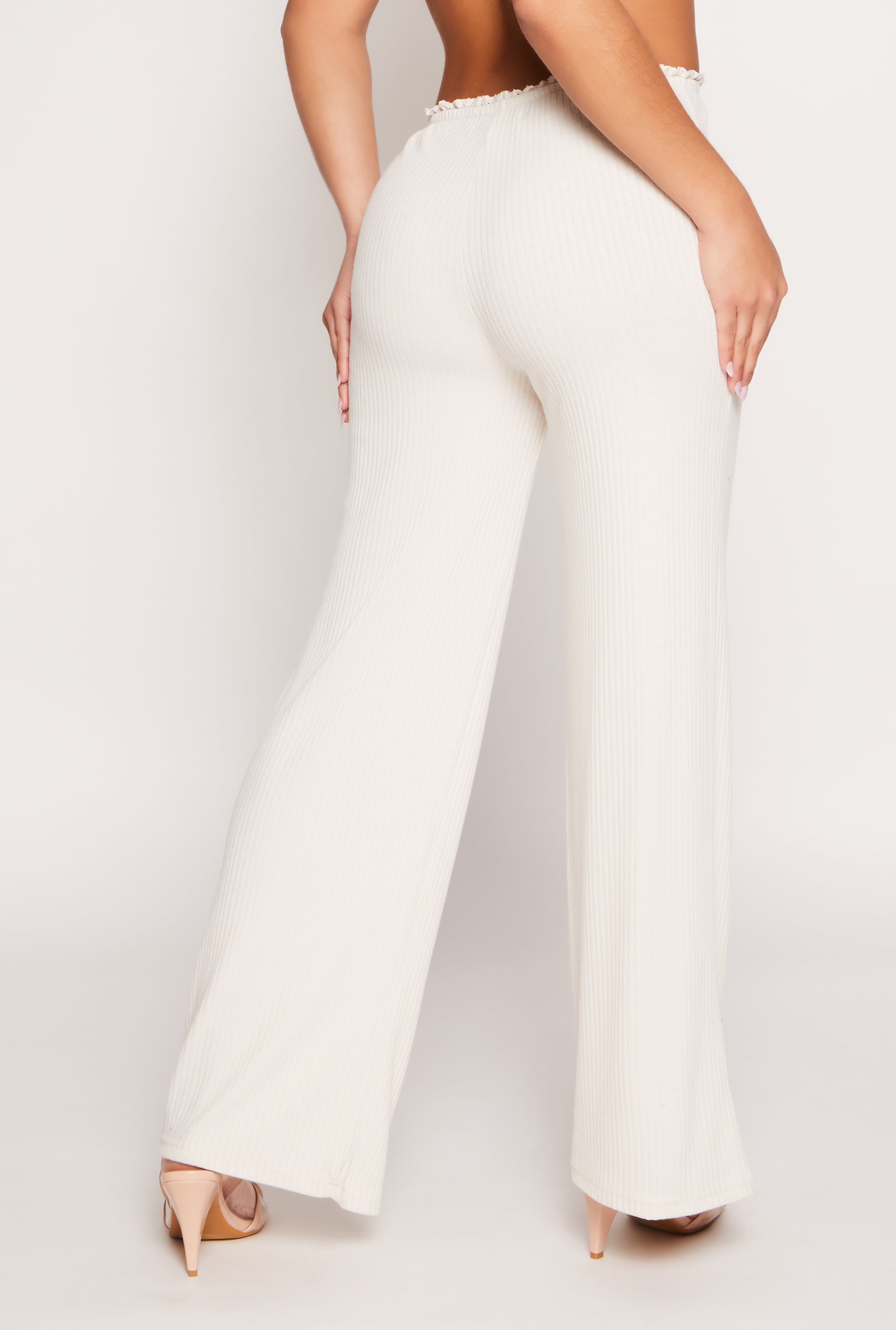 Almost Famous Lace Trim Wide Leg Pants、mySite、camillekostekn