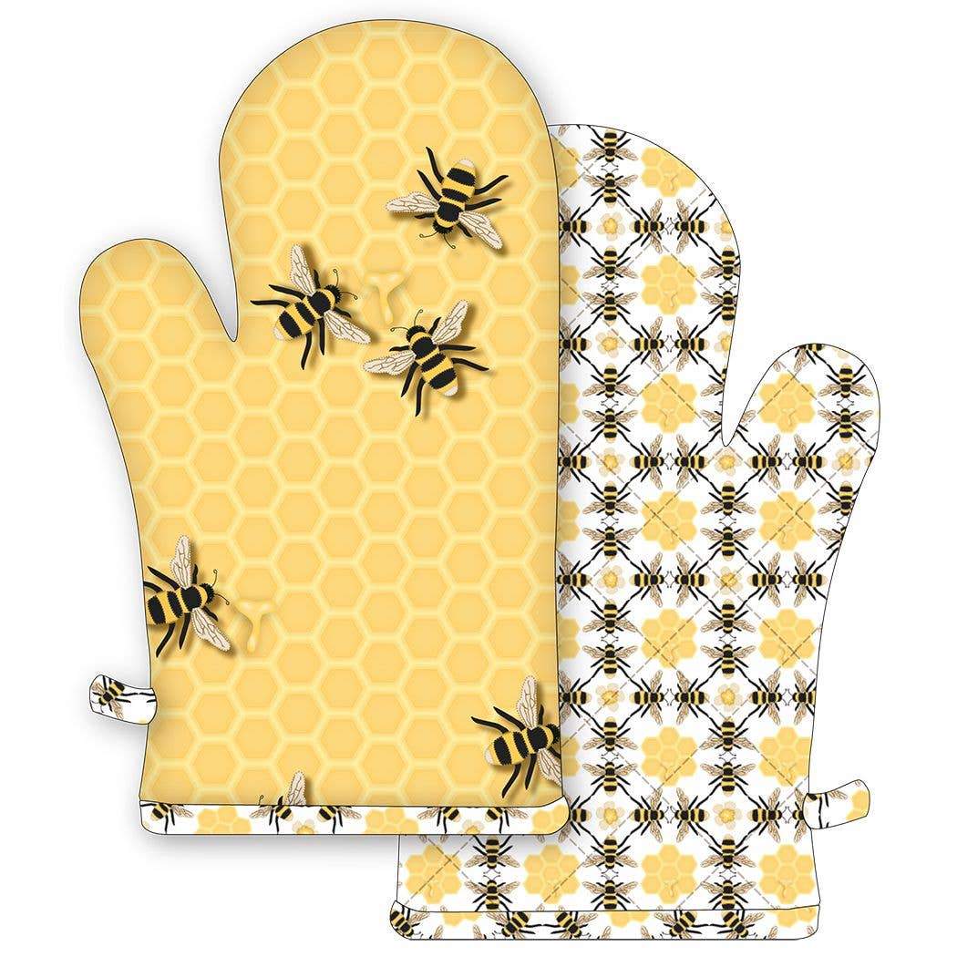 Honey Bee Honeycomb Oven Mitt - Kitchen Fun! Bee Favorites、mySite、g9winljtr