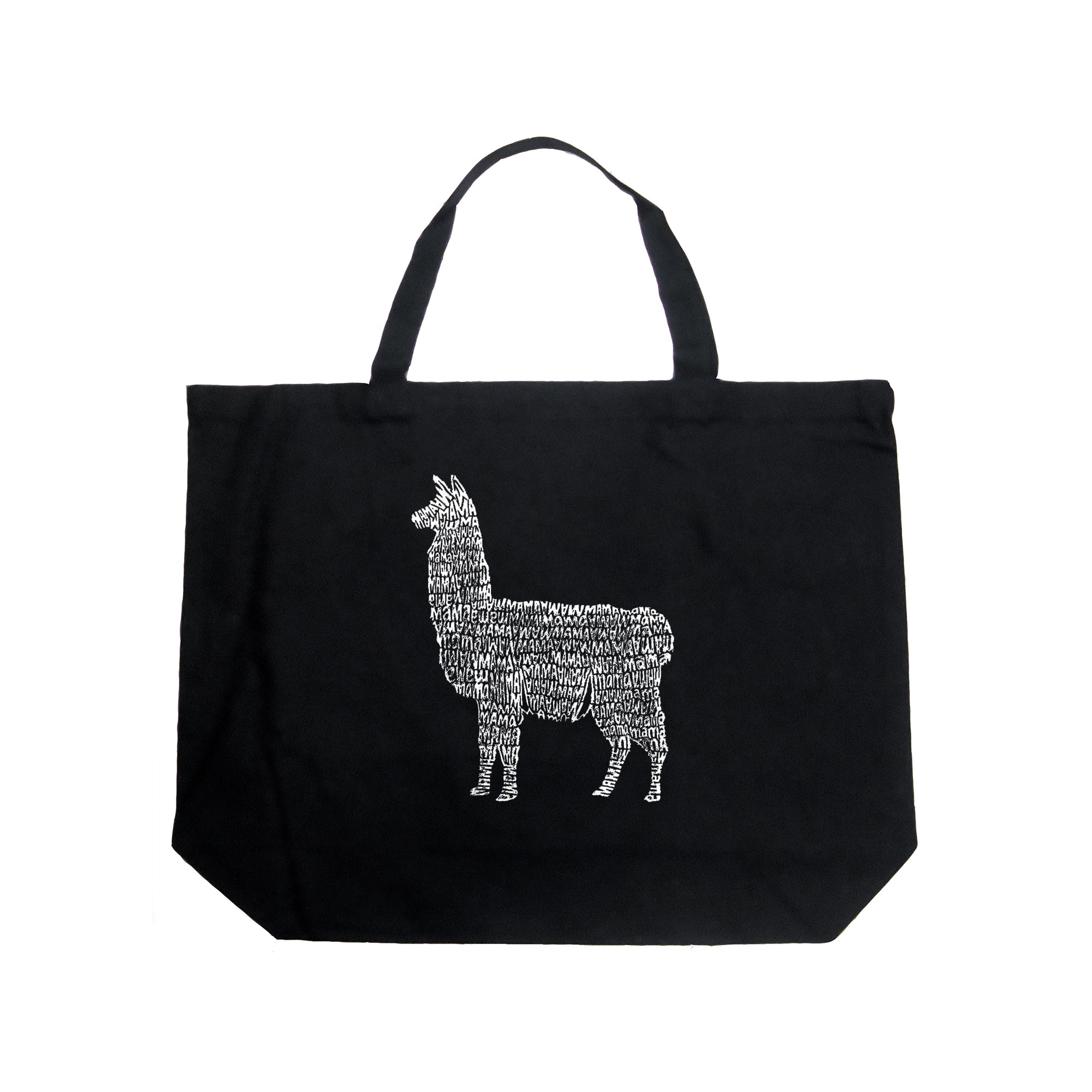 Llama Mama - Large Word Art Tote Bag、mySite、camillekostekn