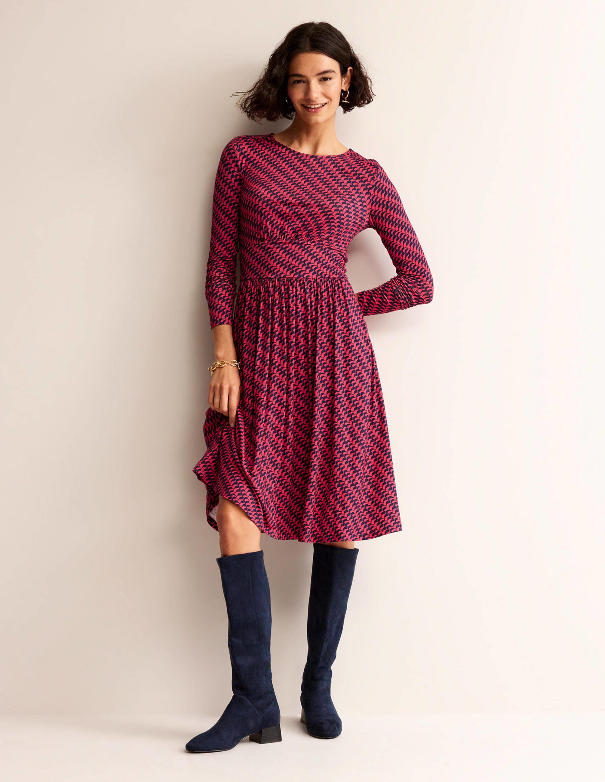  Thea Short Jersey Dress-Pop Peony, Geo fall、mySite、ashleygrahame