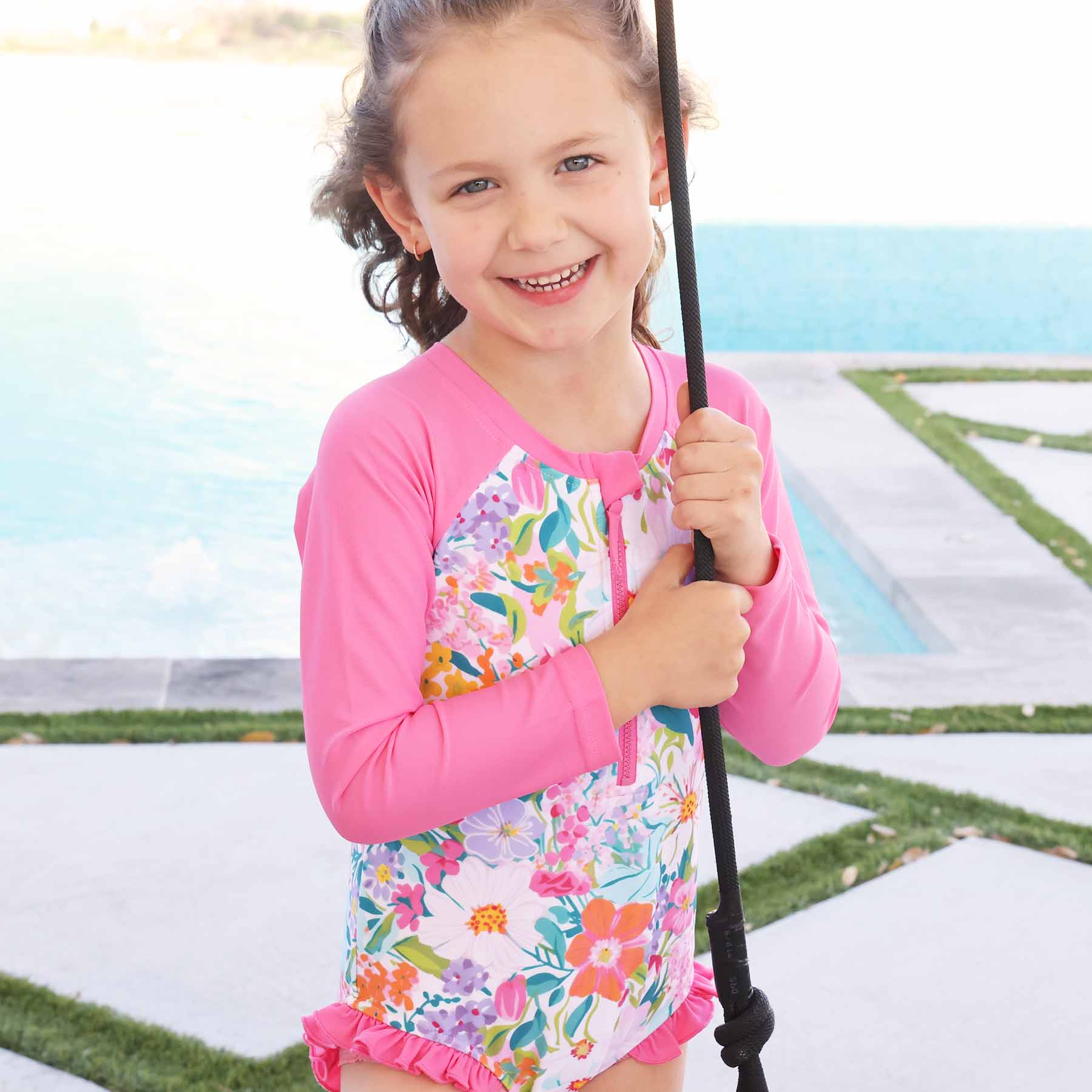  Long Sleeve Rash Guard with Front Zipper | Seaside Blooms、mySite、layawaytickets