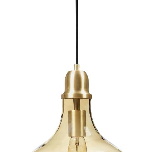 Auburn Bell Shaped Hanging Glass Pendant Light Gold/Amber Dia.9"、、eastwooduniform