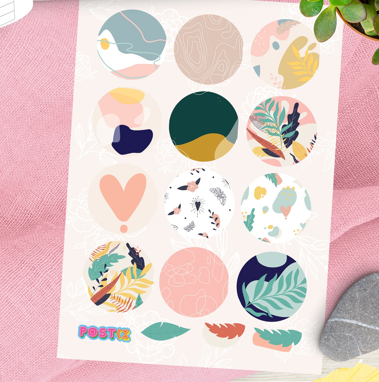  Abstract Nature Sticker Sheet、mySite、ghnorth