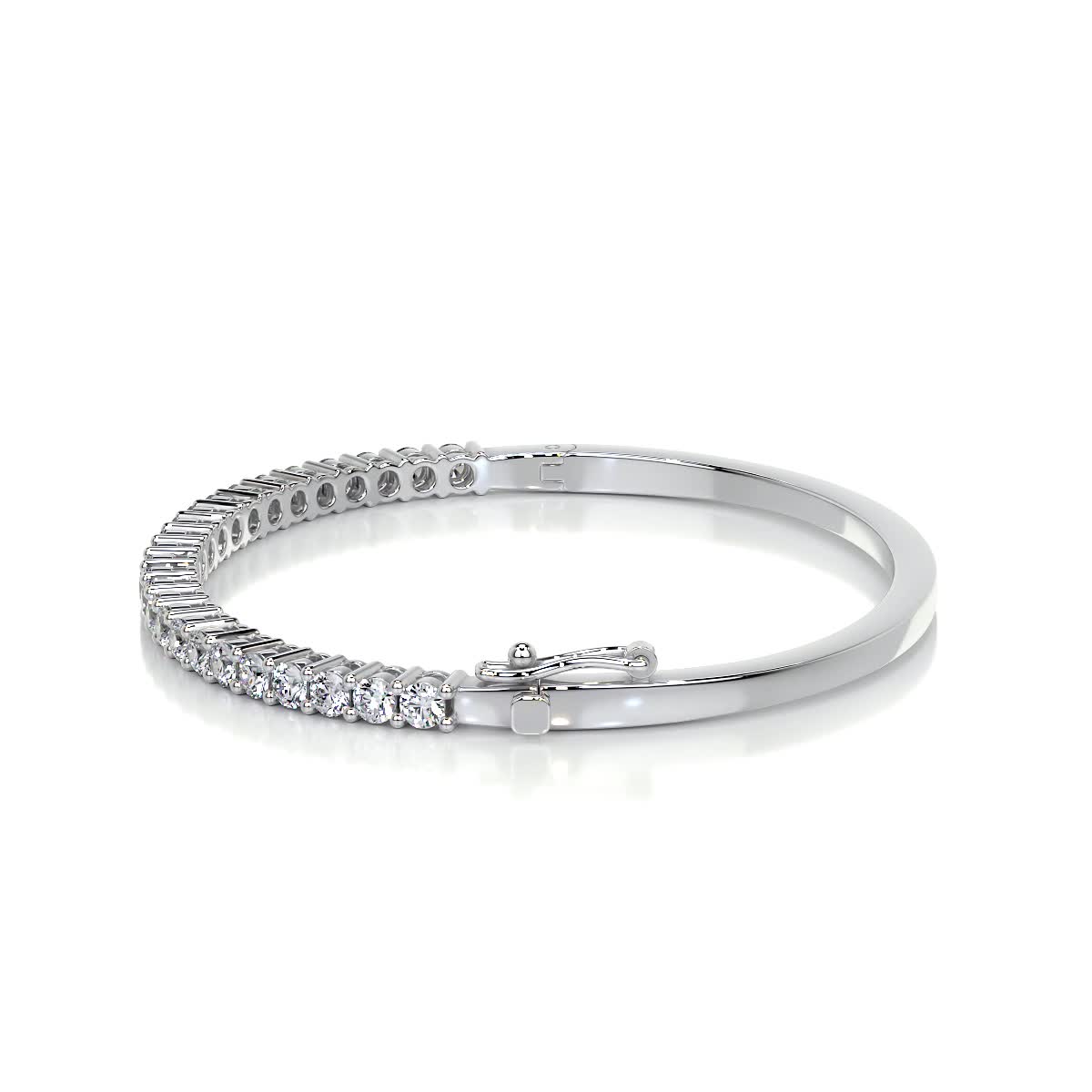 Karla Bangle Lab Grown Diamond Bracelet (2.5 Carat) -14K White Gold、mySite、hinf8tx79