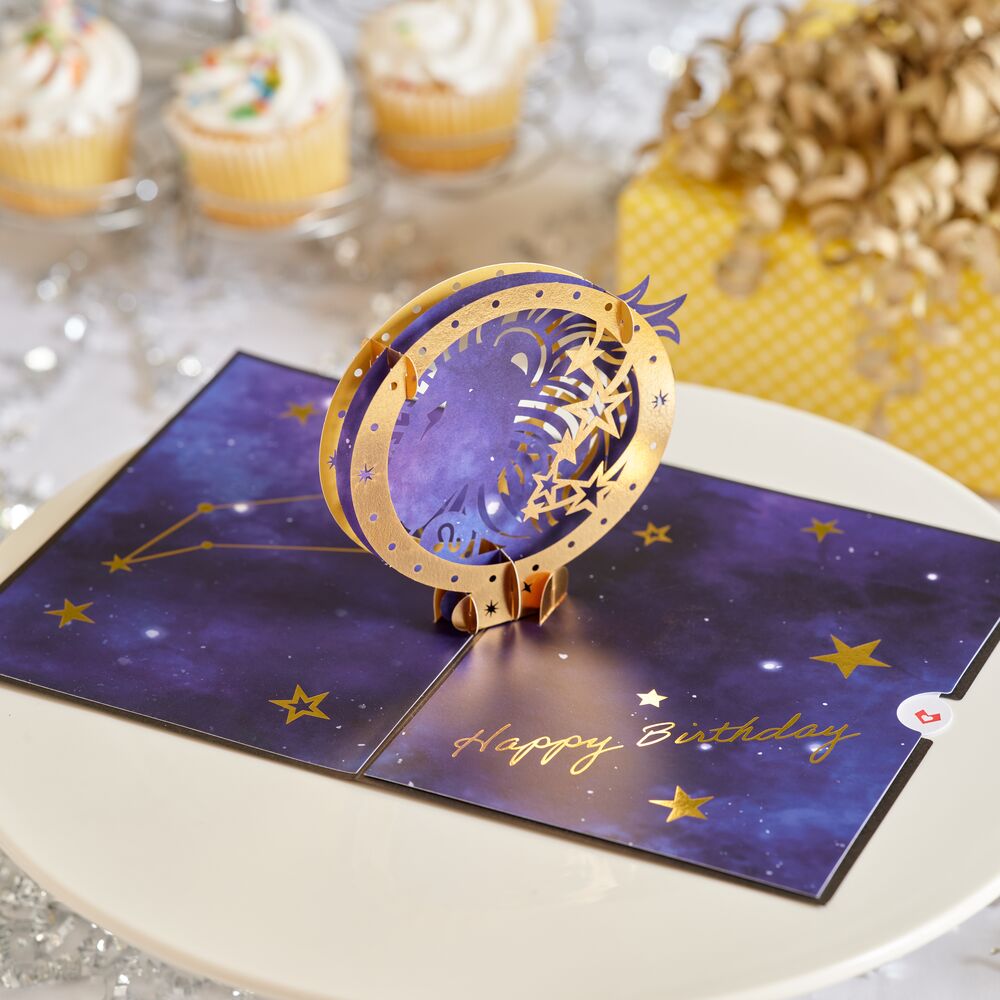 Leo Zodiac Birthday Pop-Up Card、mySite、solidvoid