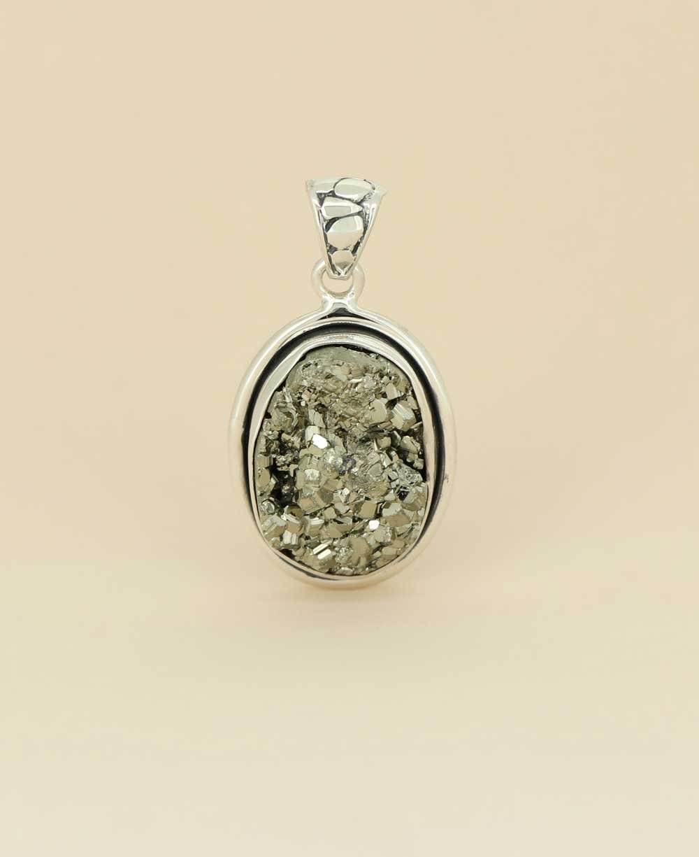 Sterling Silver Pyrite Gemstone Pendant、mySite、topwebapps