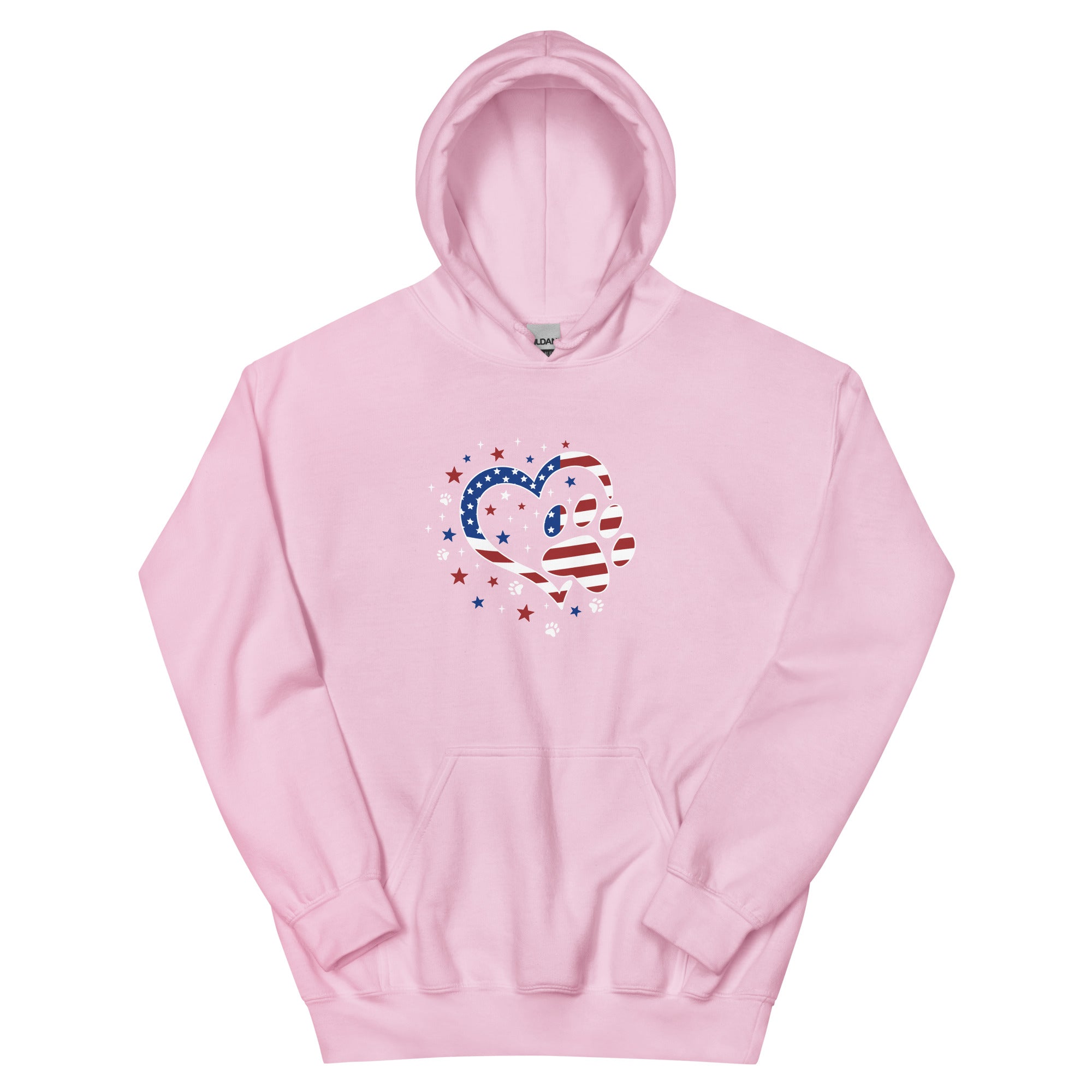 Star Spangled Paw Print Love Hoodie、mySite、camillekostekn