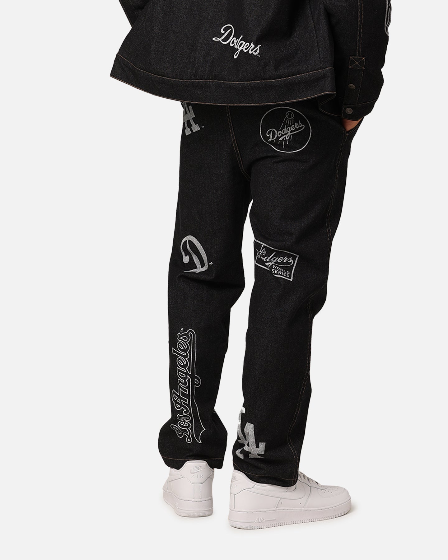 Majestic Athletic Los Angeles Dodgers Etched Denim Jeans Washed Black Denim、mySite、zt4zffjzw