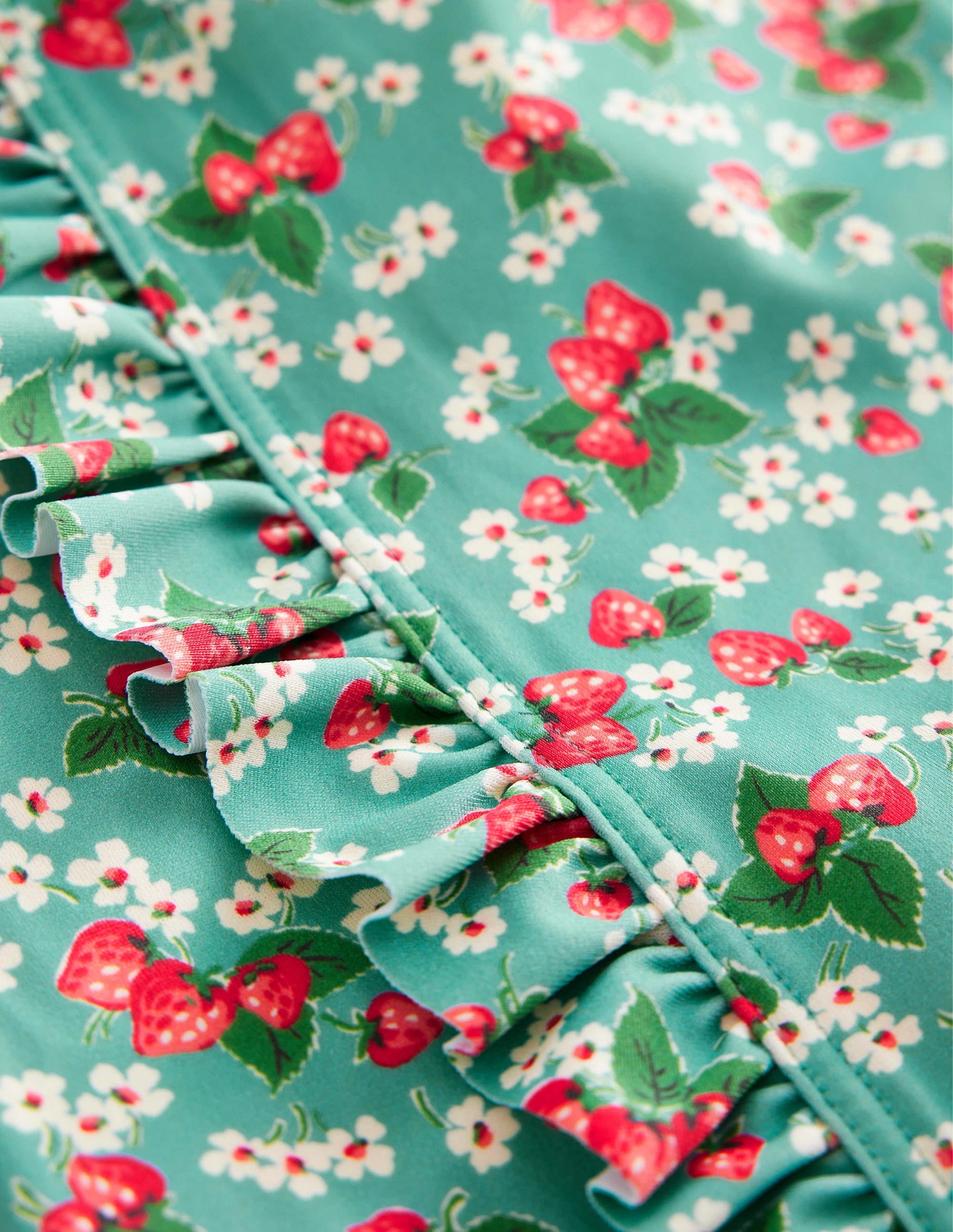  Long Sleeve Print Swimsuit-Aqua Sea Strawberry Ditsy、mySite、ashleygrahame