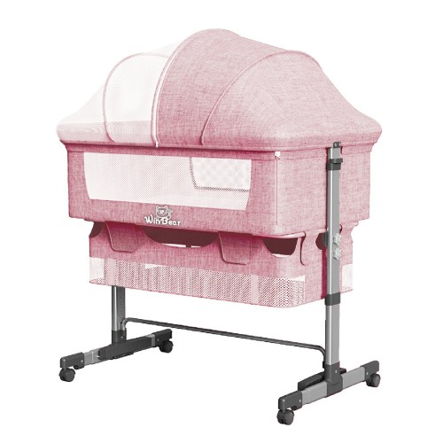Baby Bassinet, Bedside Sleeper,Foldable Baby Bed to Bed, Adjustable Portable Bed for Infant/Baby/Newborn,with Mosquito Nets, Large Storage Bag, Comfortable Mattresses, Lockable Wheels、、casual