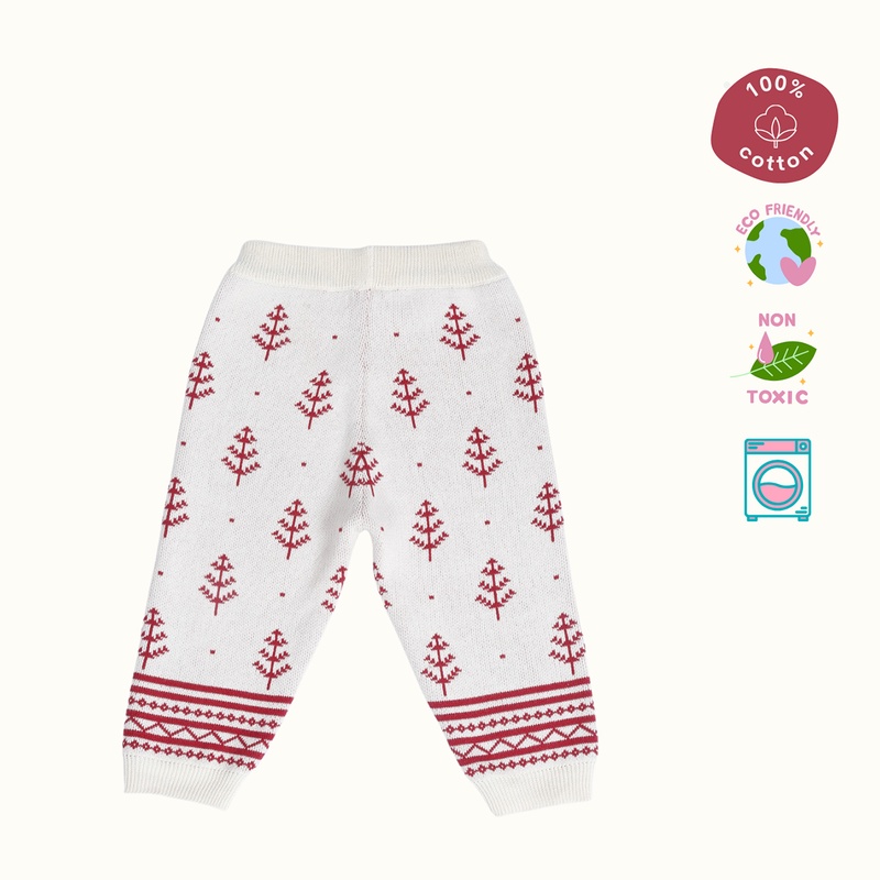 Cotton Sweater, Lower & Cap Set | Secret Santa Printed | Navy Blue & Pink | Set of 3、mySite、camillekostekn