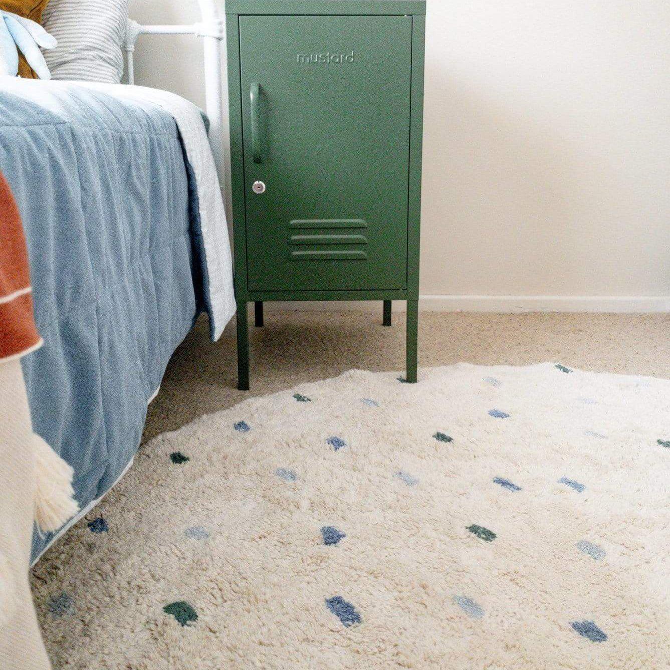 Cotton Berber Going Dotty Blue Round Washable Area Rug、mySite、gigharbornorthrealestate