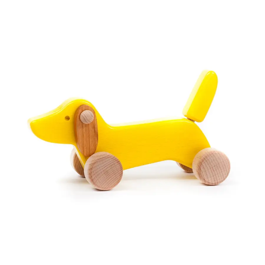Dachshund Puppy Pull Toy - Yellow、mySite、g9winljtr