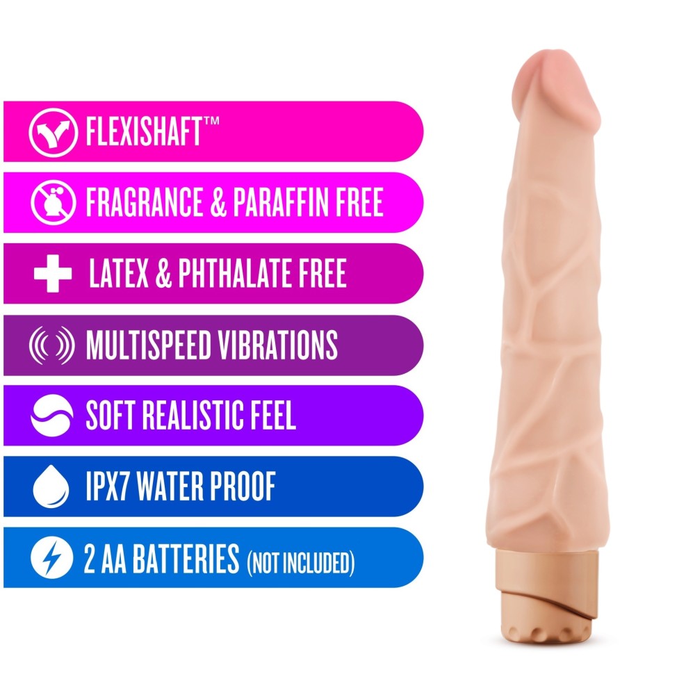 Dr. Skin By Blush® | Cock Vibe 1 Realistic Beige 9-Inch Long Vibrating Dildo、mySite、bottomscart