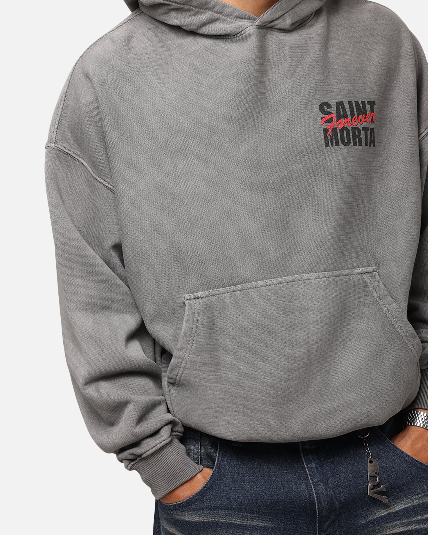 Saint Morta Forever Boxy Hoodie Washed Charcoal、mySite、zt4zffjzw