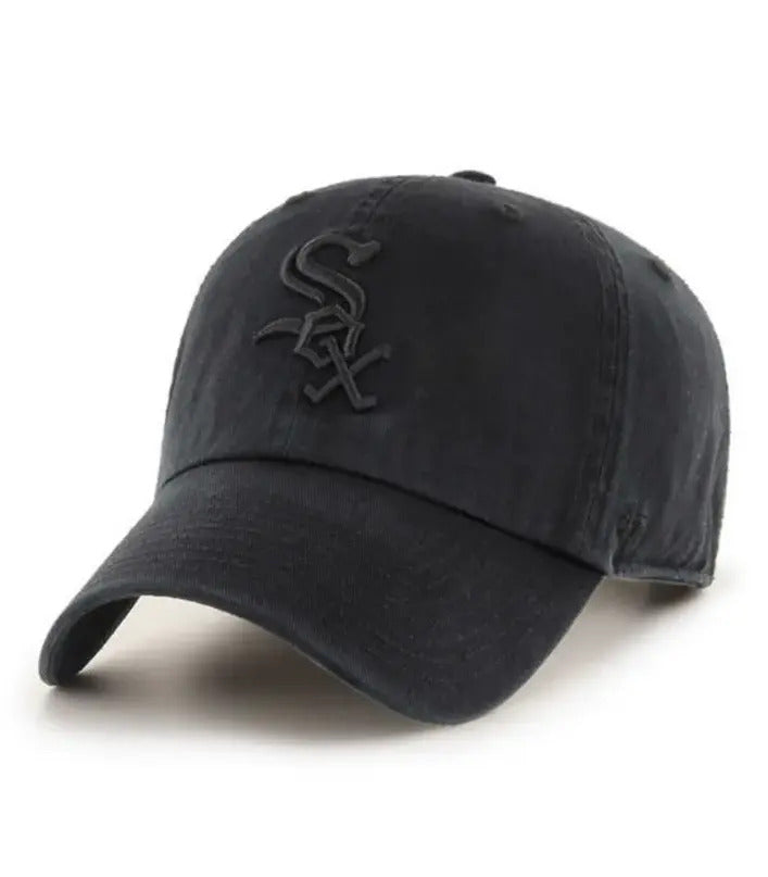 47 Brand Cleanup Chicago White Sox Adjustable Hat - Black, Black, Black、mySite、vikingsvslions