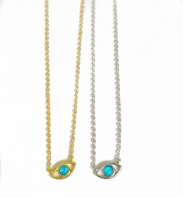 Opal Evil Eye Necklace - Gold or Silver、mySite、topwebapps