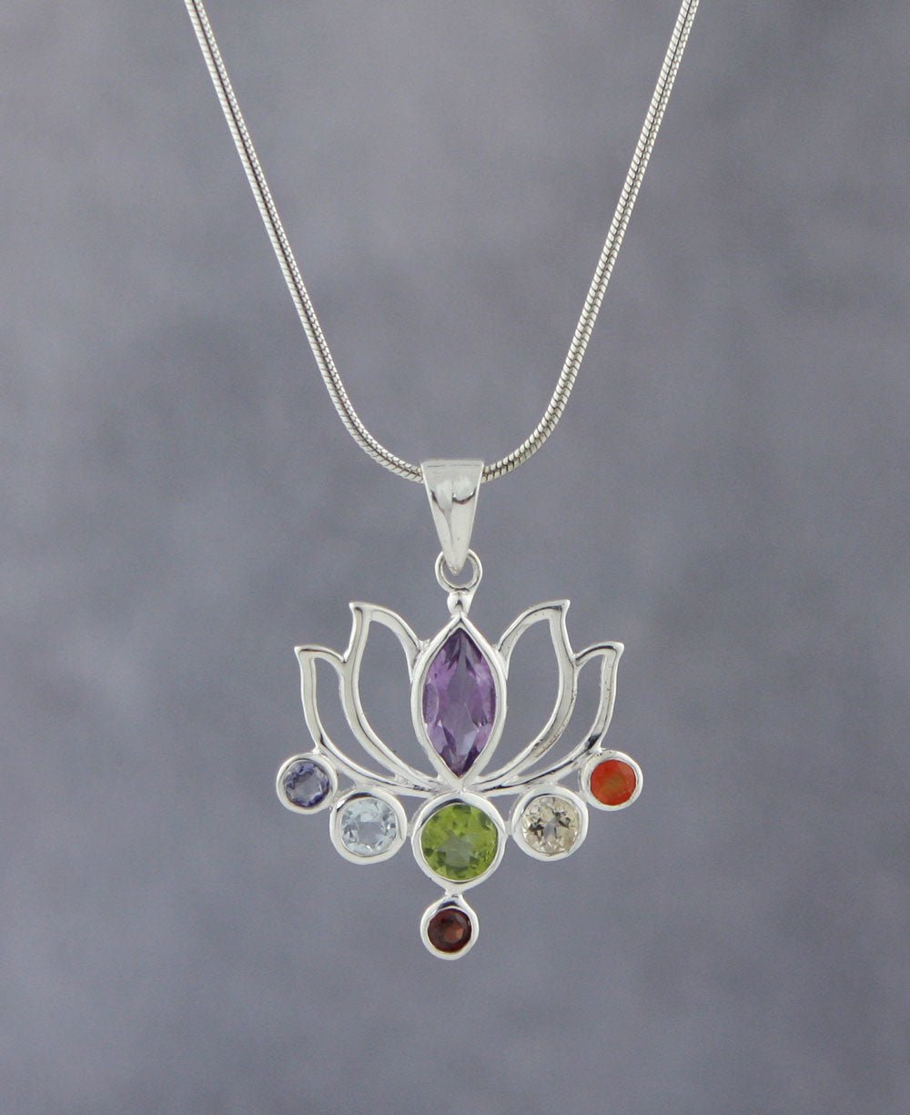 otus Chakra Gemstone Pendant – Sterling Silver Yoga Jewelry、mySite、topwebapps