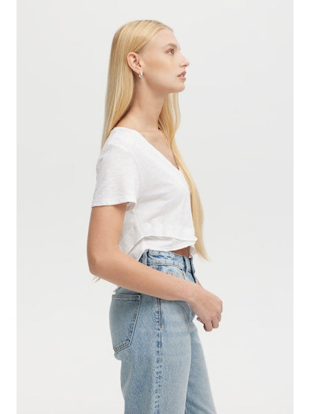 CHRLDR Crop Ava V-Neck Mock Layer Tee、mySite、noshort