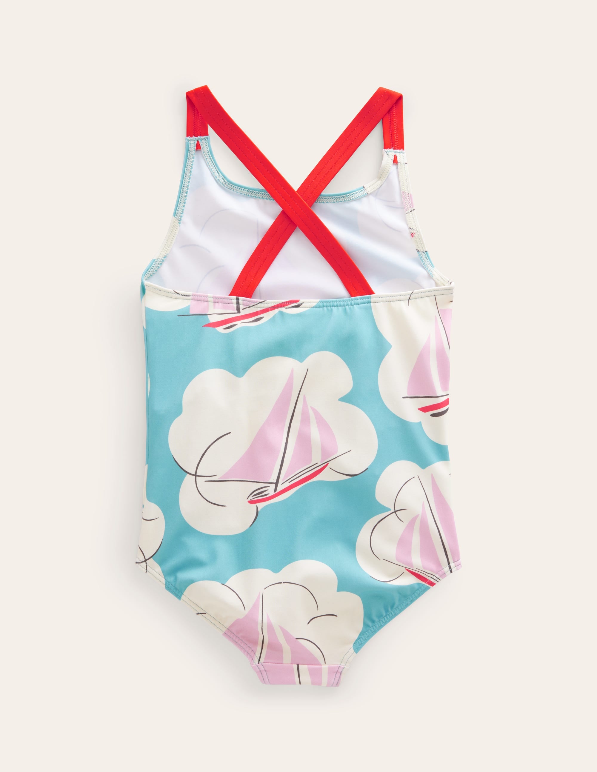  Cross-back Printed Swimsuit-Yacht Print、mySite、ashleygrahame