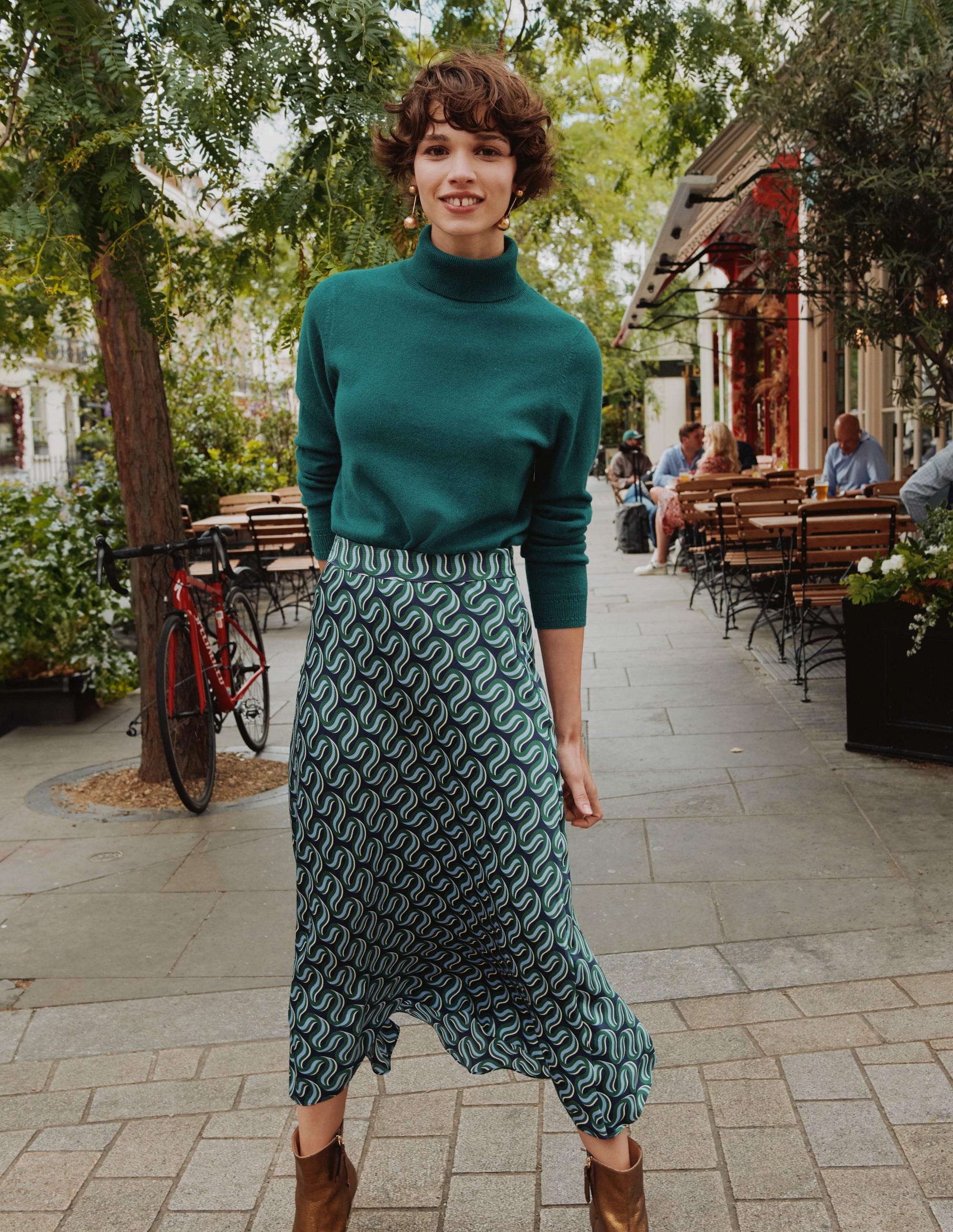 Cecelia Midi Skirt-Amazon Green, Ribbon Wave、mySite、ashleygrahame