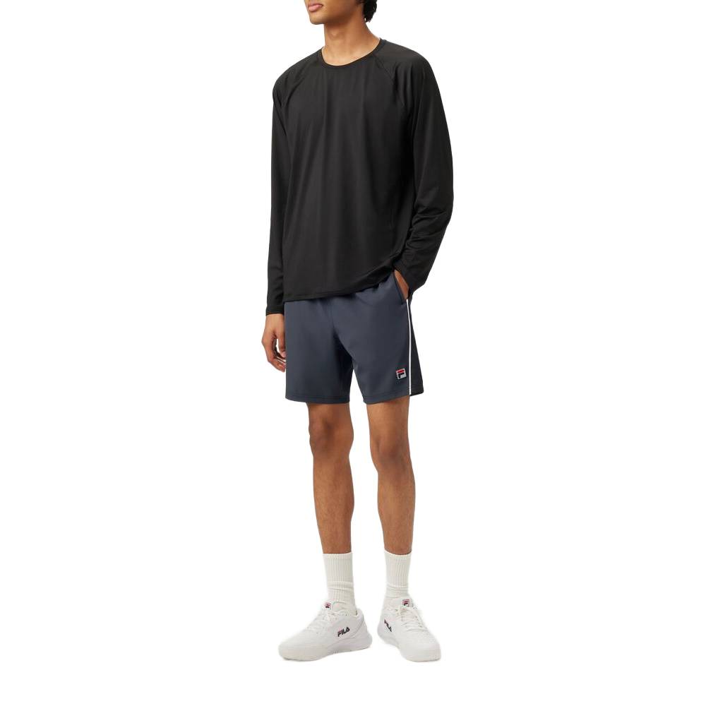Fila Men's Piped Stretch Woven Short (Ebory/White)