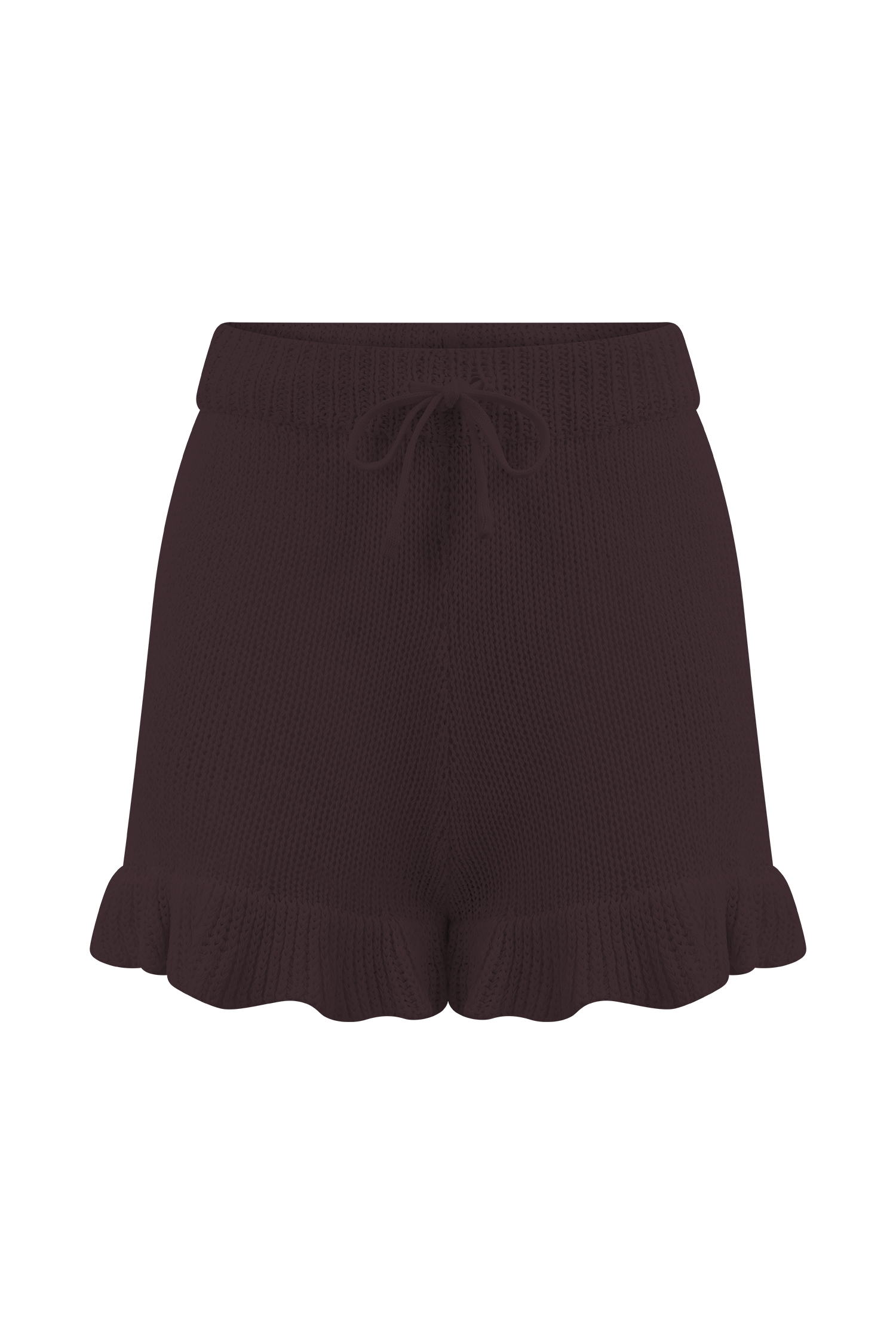 Eleanor Knit Frill Shorts - Chocolate、mySite、solidvoid